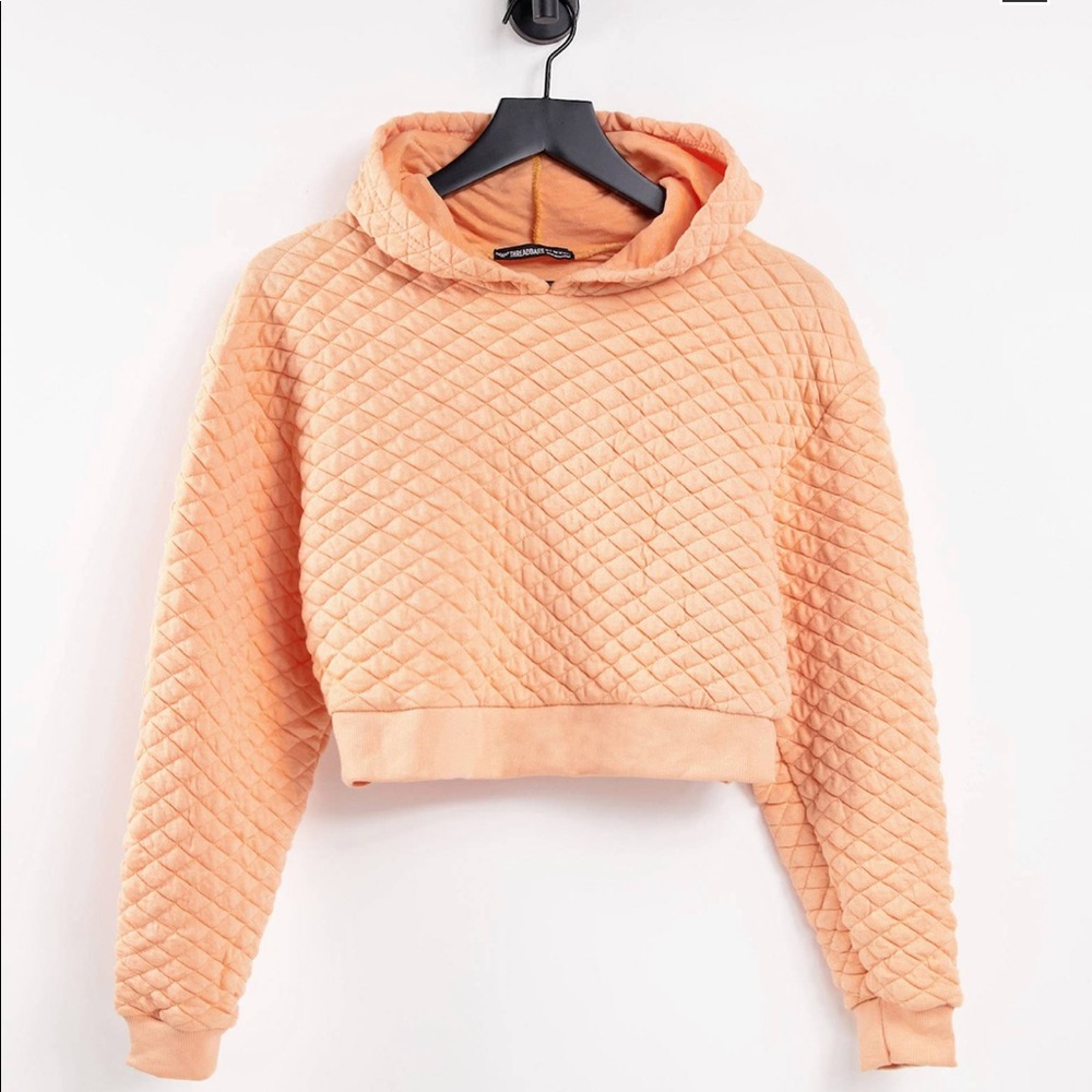 ASOS Threadbare Maddox Crop Quilted Hoodie